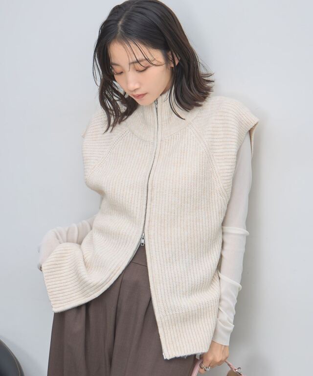 【オフィシャルサイト限定】ダブルZIPリブニットベスト