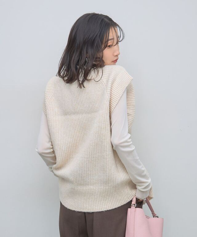 ダブルZIPリブニットベスト