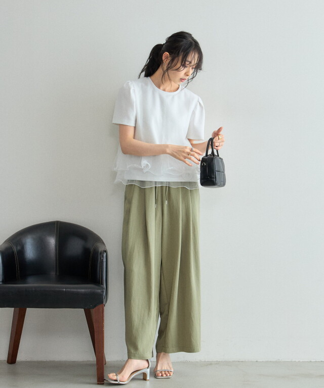 オフィシャルサイト限定】チュールフリル付きプルオーバー