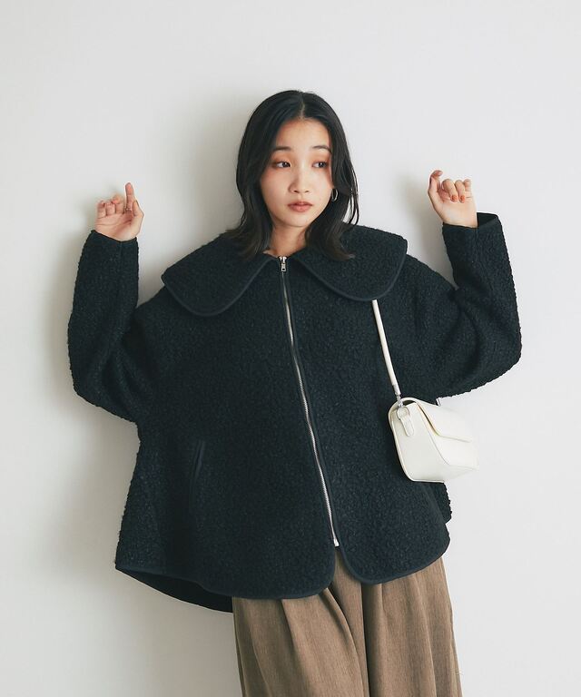ビッグカラーループブークレショートコート