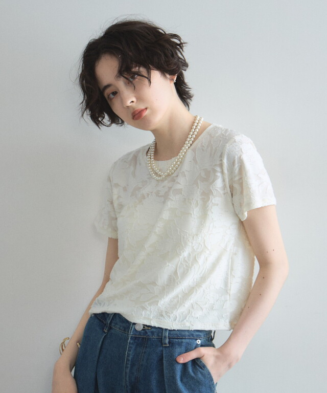 オフィシャルサイト】花柄オパール半袖Tシャツ