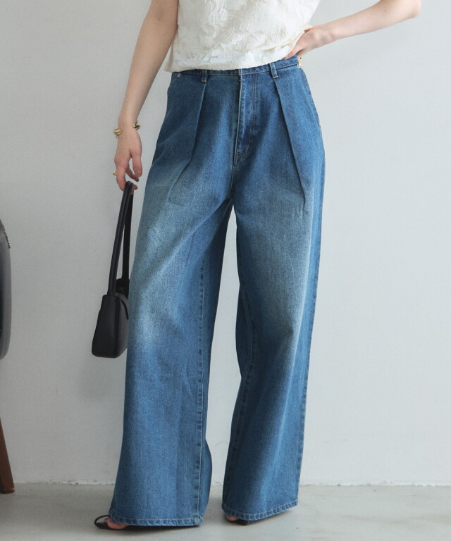 【オフィシャルサイト限定】デニムタックワイドパンツ