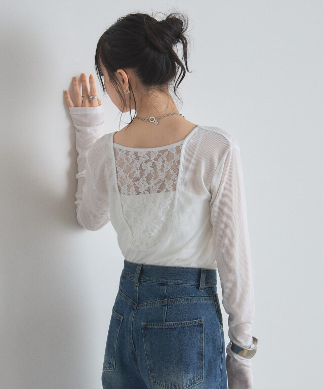 【オフィシャルサイト限定】バックレース切替シアートップス