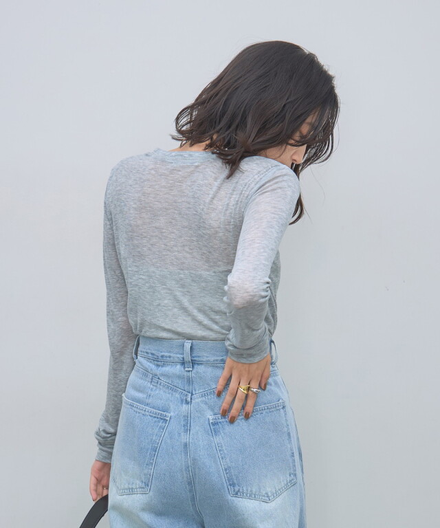 シアーヘンリーネックプルオーバー