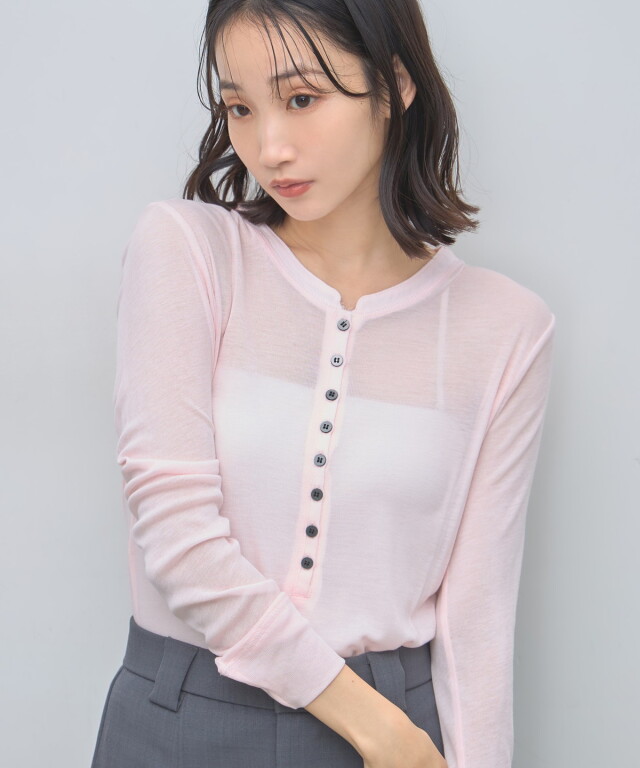 シアーヘンリーネックプルオーバー