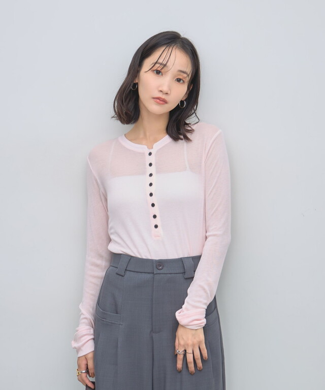シアーヘンリーネックプルオーバー