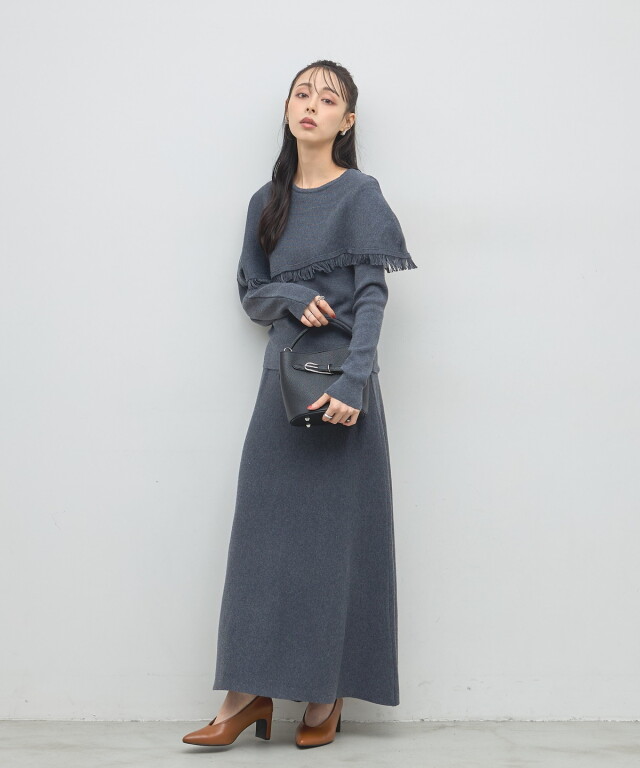 オフィシャルサイト限定】総ケーブルニットスキッパー＆ロングスカート