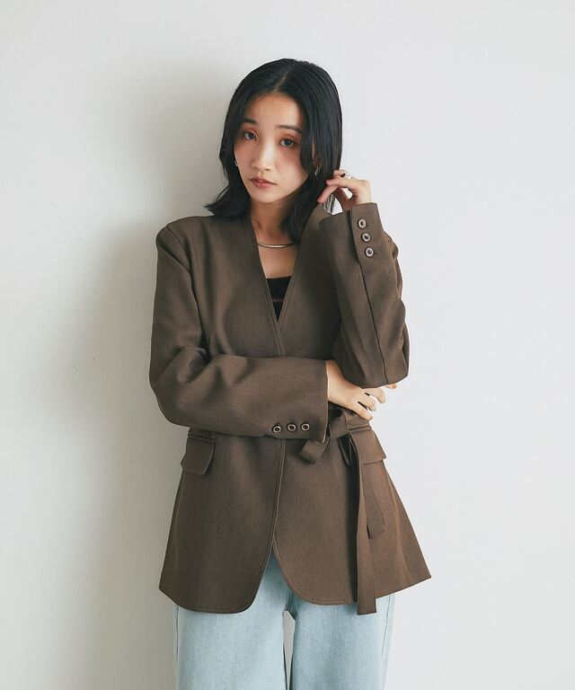 オフィシャルサイト限定】タイ付きノーカラージャケット