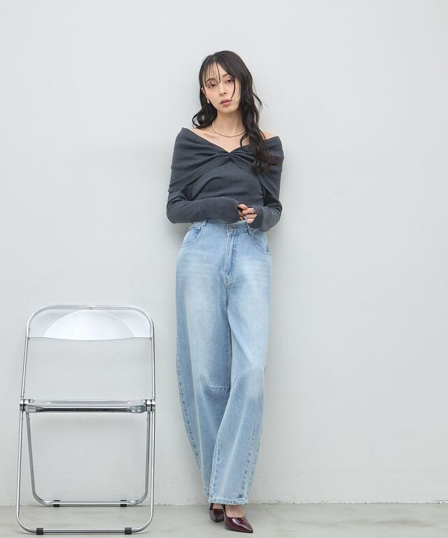 オフィシャルサイト限定】ギャザーオフショルトップス