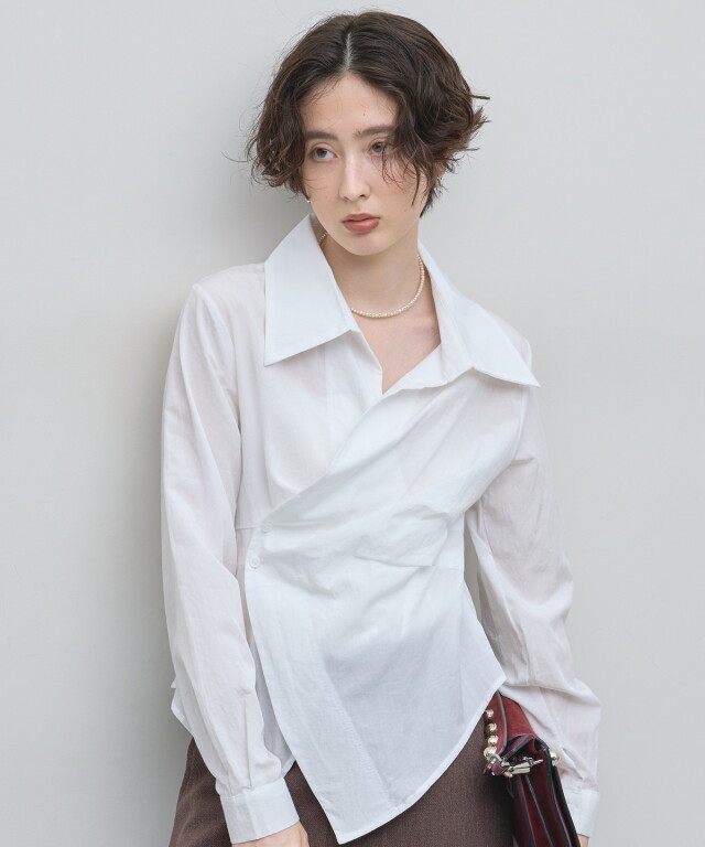 オフィシャルサイト限定】えり付きカシュクールブラウス