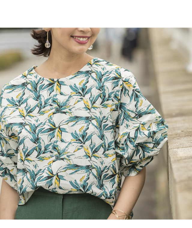 Botanical Print Blouse レディース ボタニカル柄 ブラウス
