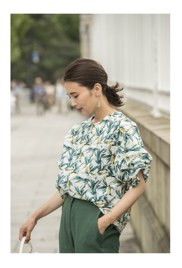Botanical Print Blouse レディース ボタニカル柄 ブラウス