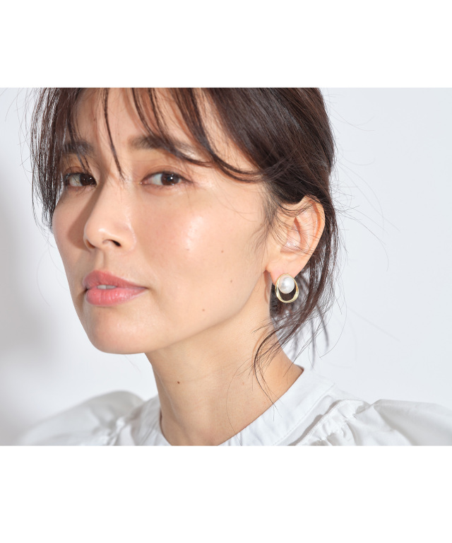 14K post【wing bling】DUO ハートパールリングピアス☆追跡付 14K post【wing bling】DUO ハートパールリングピアス☆追跡付
