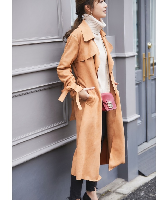 N Airi Taitoさん着用 フェイクスエードトレンチコート N Airi Taitoさん着用 フェイクスエードトレンチコート