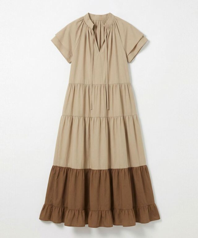 バイカラーティアードワンピース