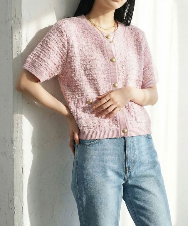 ツイードニットカーディガン