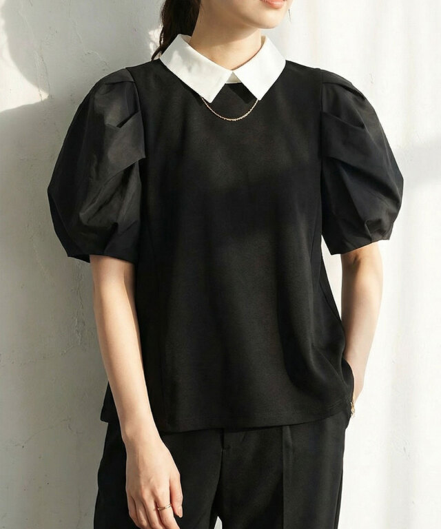 MAISONSPECIAL パフスリーブブラウス MAISON SPECIAL（メゾンスペシャル） ブラウス シャツ 2way Cotton