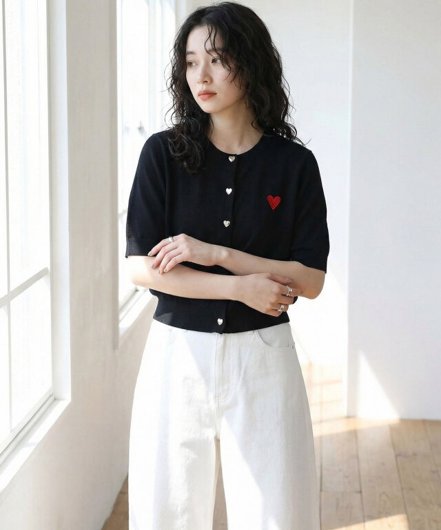 ハート刺繍カーディガン