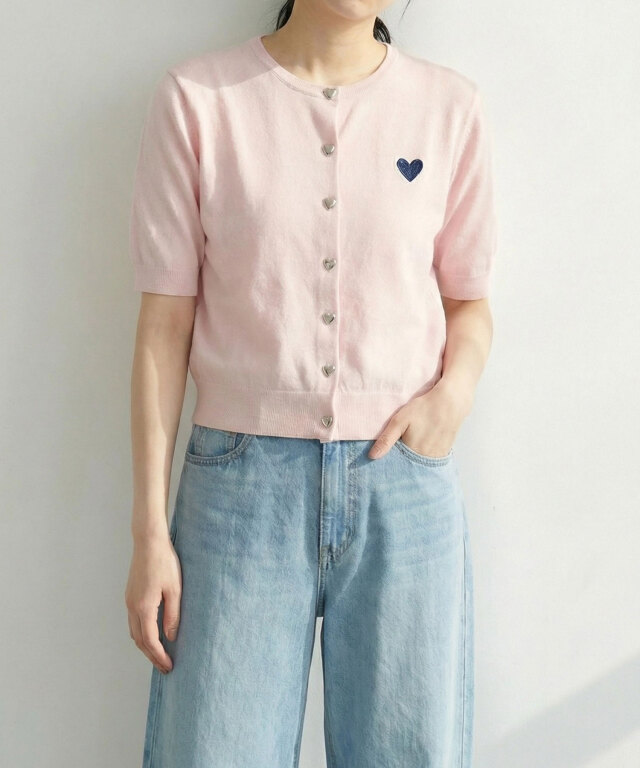 ハート刺繍カーディガン