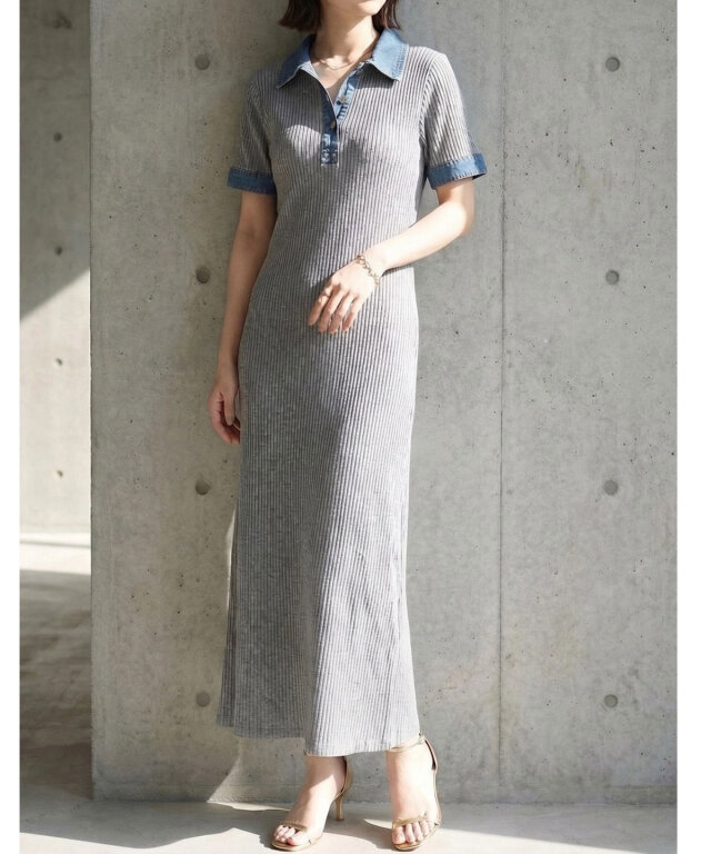 【入荷希望受付中☆】デニムドッキングリブワンピース《RequestProject》 ※入荷希望数により商品化しない場合がございます。