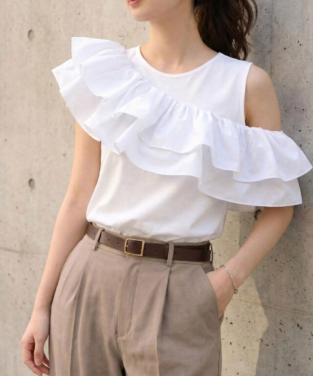 【入荷希望受付中☆】アシメフリルトップス《RequestProject》 ※入荷希望数により商品化しない場合がございます。