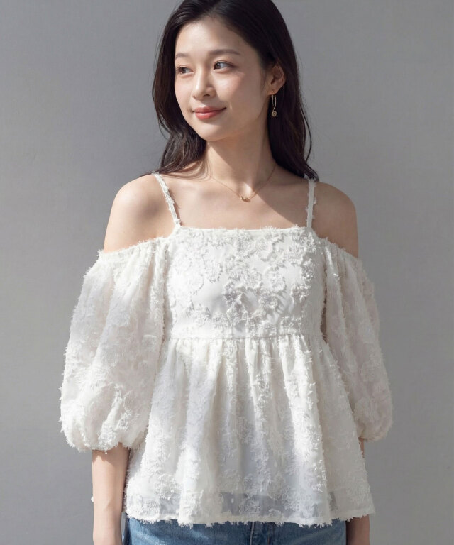 【入荷希望受付中☆】２WAYジャガードブラウス《RequestProject》 ※入荷希望数により商品化しない場合がございます。