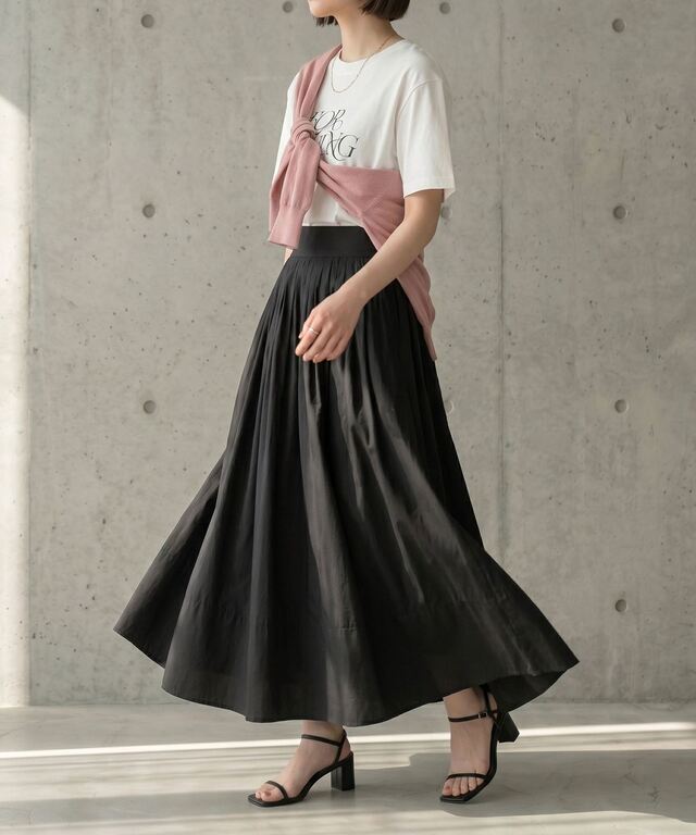 UVカットタックフレアスカート