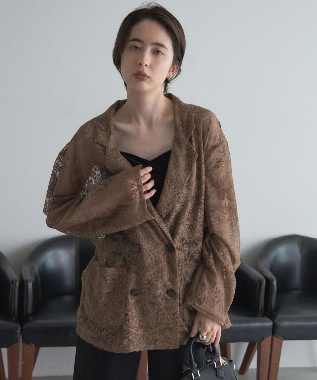 RADIATE レース ボンバージャケット 茶色 楽天市場】配色 ステンカラー ボタン オーバー ジャケット 女性 男性