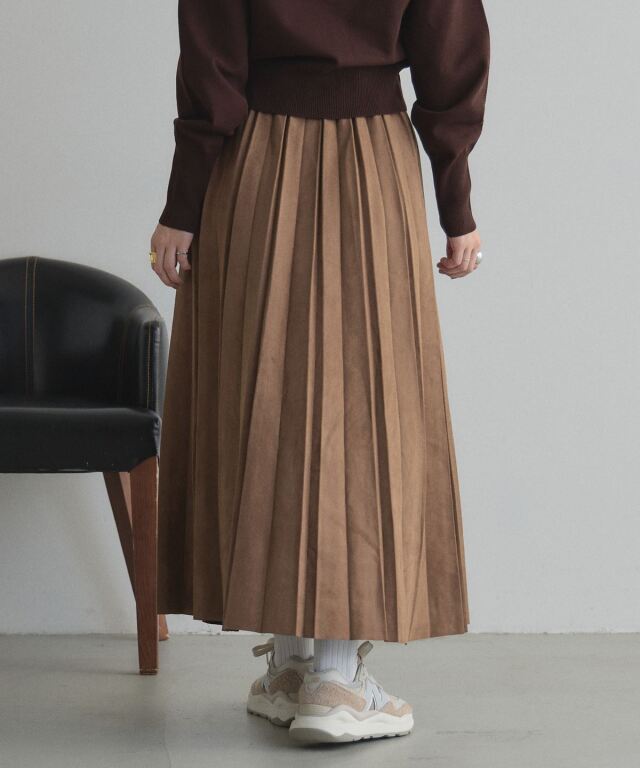 オフィシャルサイト限定】カットスエードプリーツスカート
