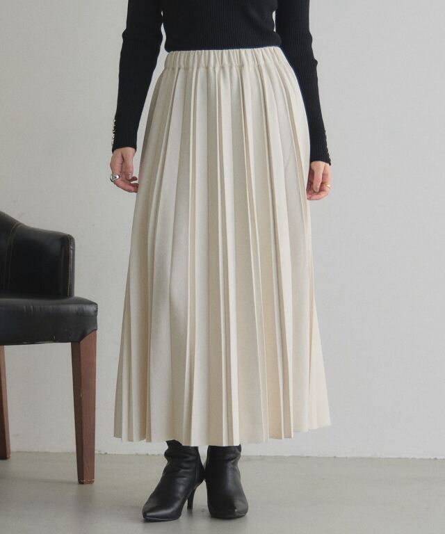 オフィシャルサイト限定】カットスエードプリーツスカート