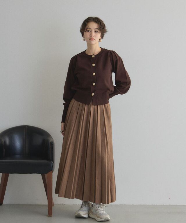 オフィシャルサイト限定】カットスエードプリーツスカート