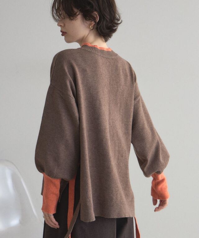 オフィシャルサイト限定】配色サイドスリットニット