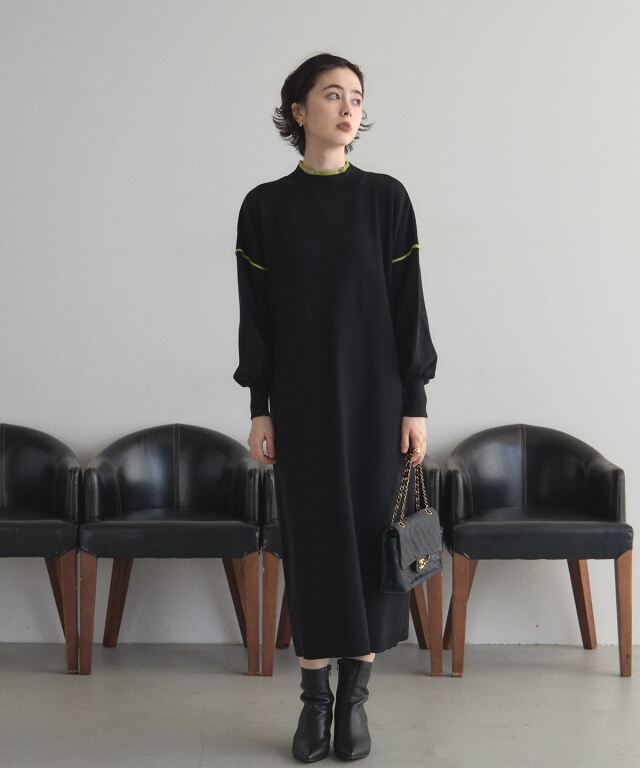 オフィシャルサイト限定】配色ニットワンピース