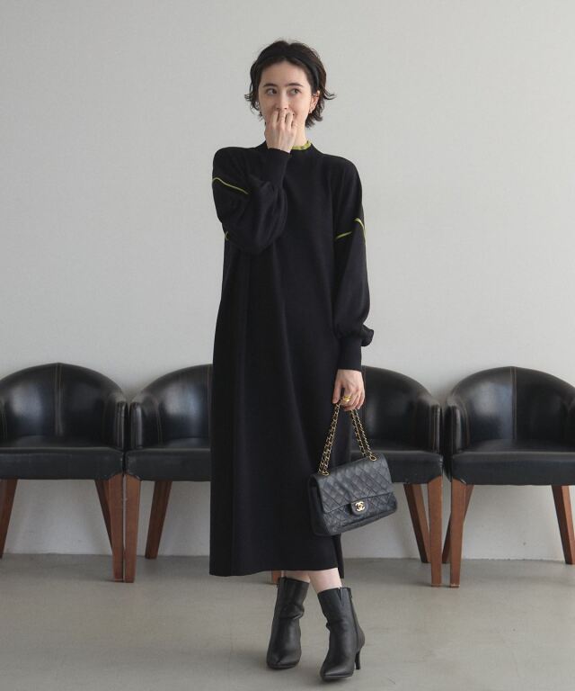 オフィシャルサイト限定】配色ニットワンピース