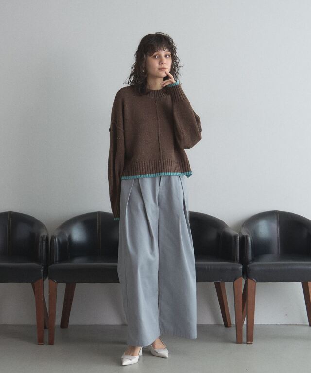 オフィシャルサイト限定】カラーネップ配色ニット