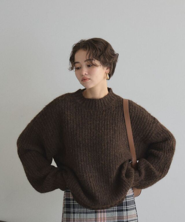 beautiful people カモフラ柄ニット アルパカ混 M 迷彩 Collective 迷彩 カモフラ モヘア混 デザインニット 柄 セーター