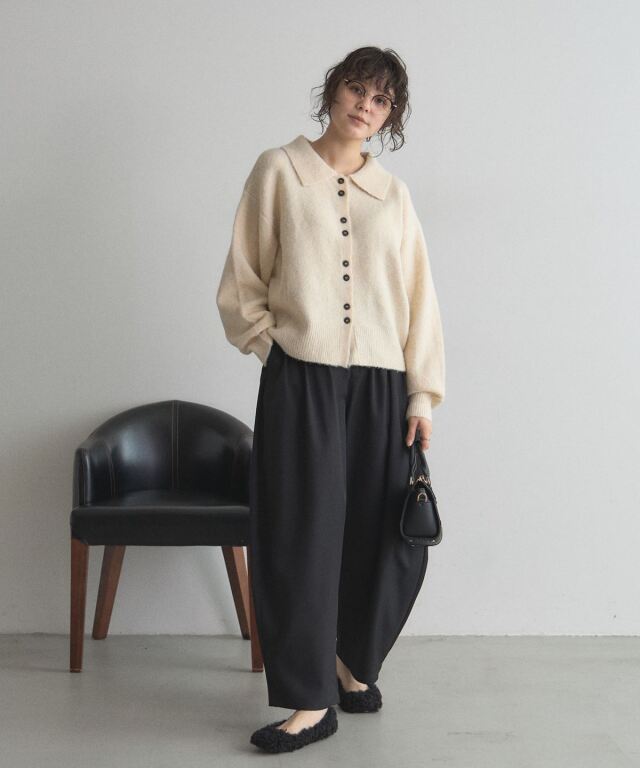 WEB限定】ボタンデザインシャツ風ニット