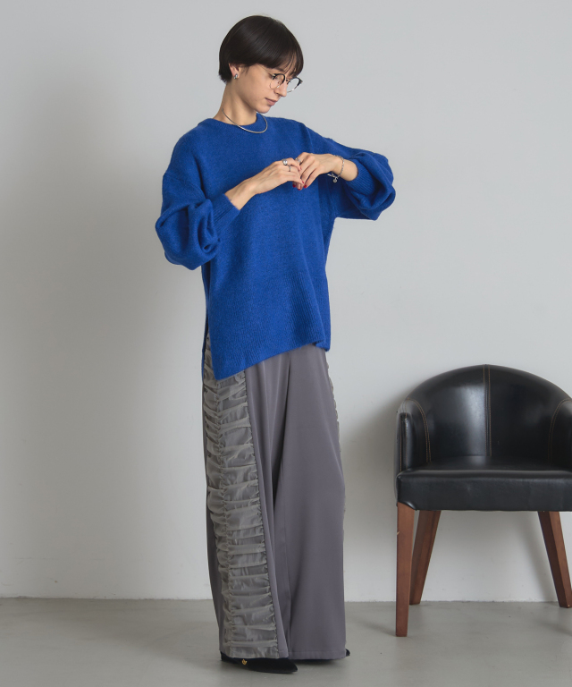 水色系　ポンチニット オフィシャルサイト限定】もちもちカラーニット