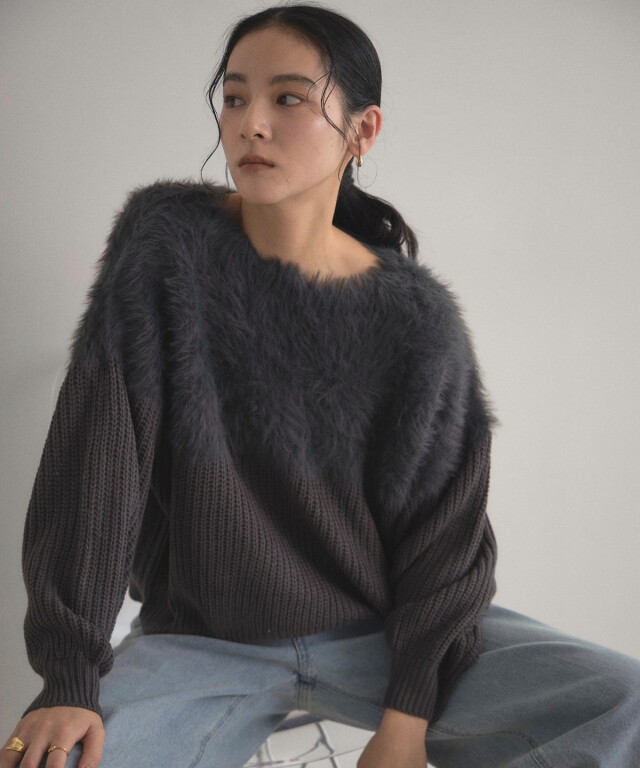 【売切のお品！】dazzlin シャギー切替ニット dazzlin シャギー切替ニットチュニック ピンク 与田祐希 白石麻衣 着用