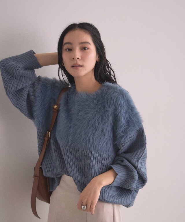 新品♡ダズリン♡シャギー切り替えニット♡ dazzlin（ダズリン）の「【流那(ばんばんざい）コラボ】オープン