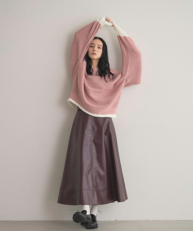 WEB限定】レイヤード風配色ニット