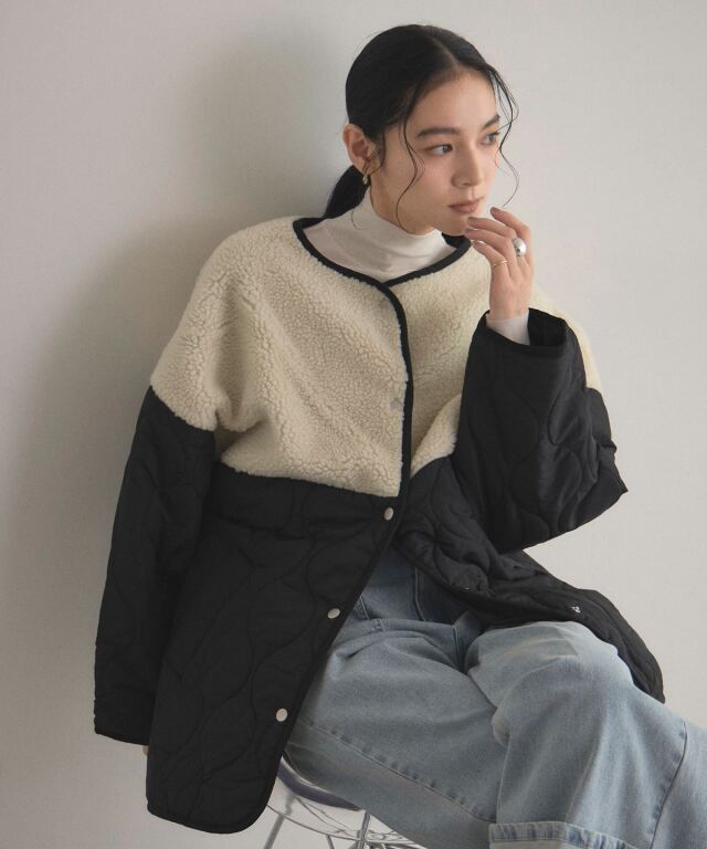 オフィシャルサイト限定】ボア切替キルトジャケット