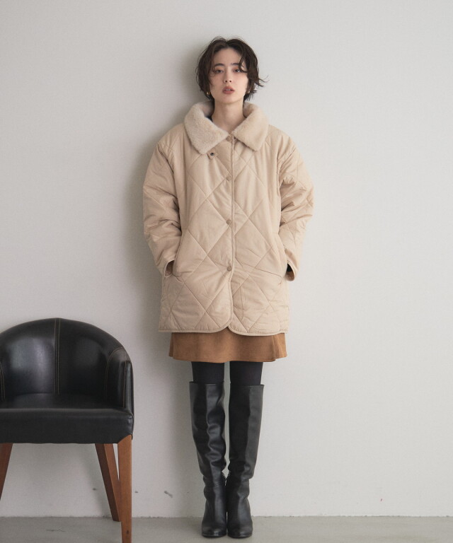 オフィシャルサイト限定】ファー襟キルトジャケット