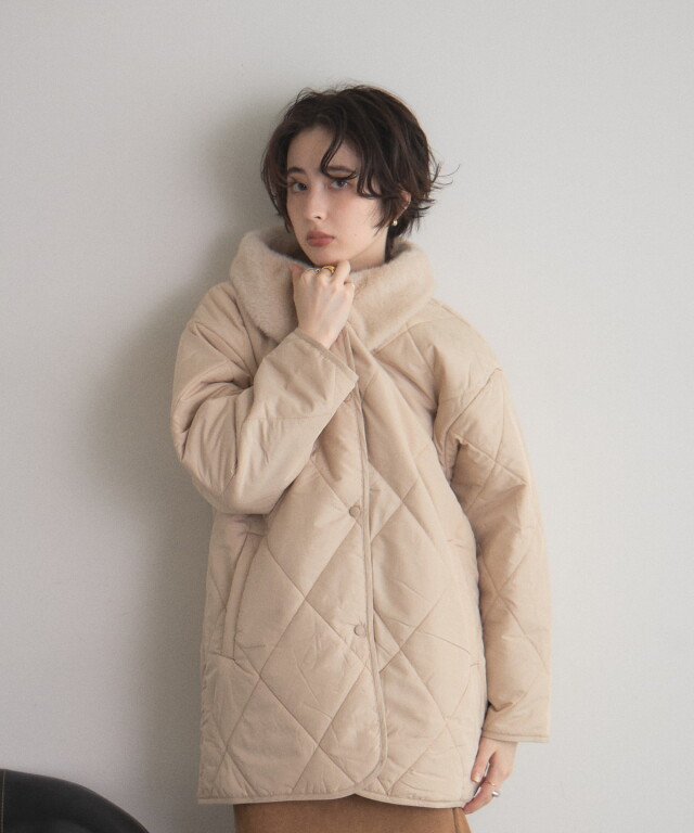 た*ら様 【雰囲気抜群】LOST CONTROL 中綿 ファー襟 キルティング オフィシャルサイト限定】ファー襟キルトジャケット