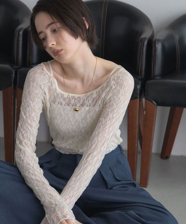【オフィシャルサイト限定】レースバレエネックカットソー