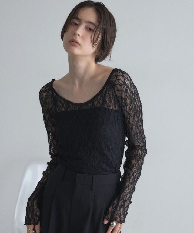オフィシャルサイト限定】レースバレエネックカットソー