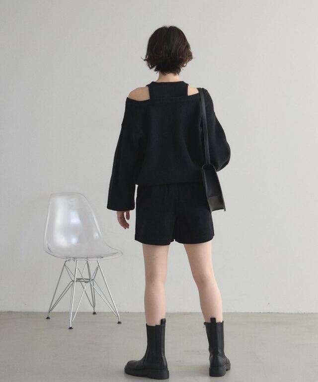 オフィシャルサイト限定】タンクレイヤード風ショルダーオープンニット