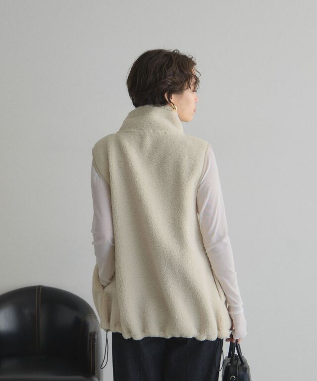 ベージュ ボアジップベスト オフィシャルサイト限定】ボアジップベスト