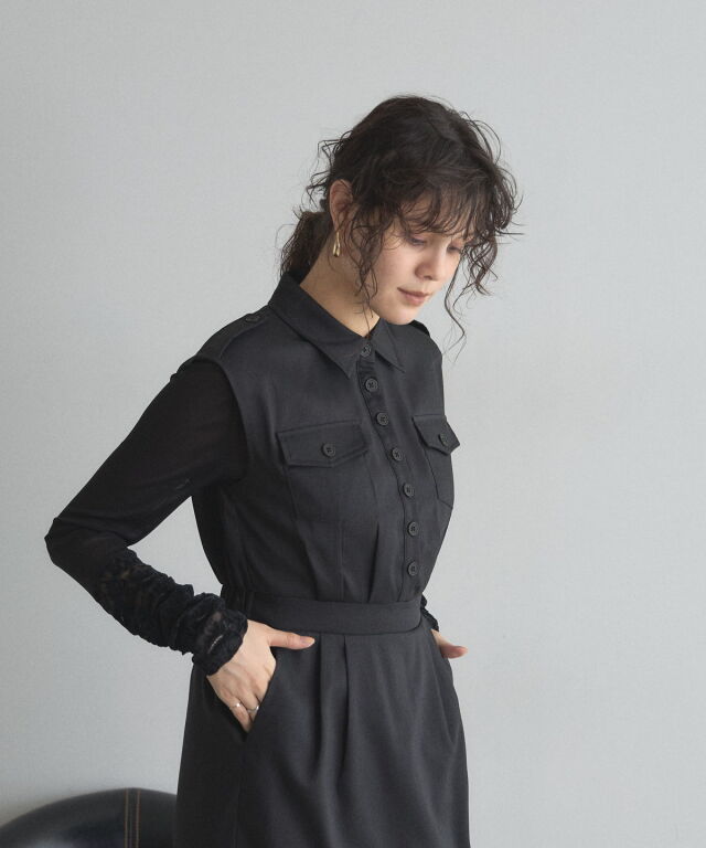 オフィシャルサイト限定】レースベロア切替シアーT