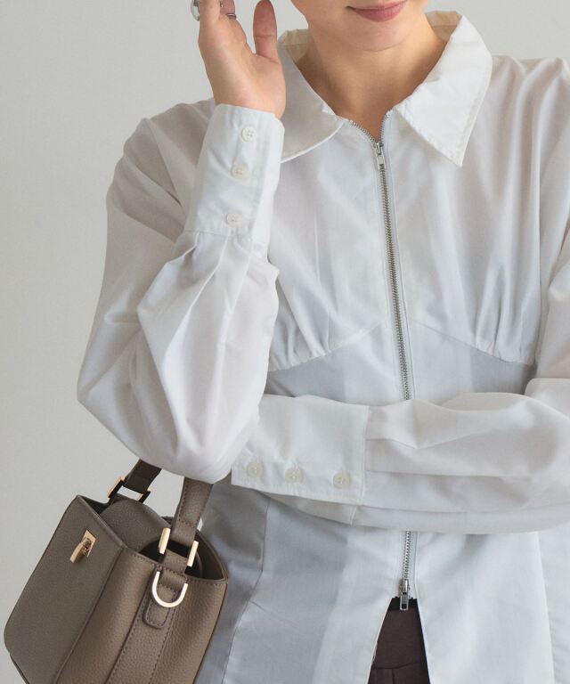 オフィシャルサイト限定】ブロードZIPデザインシャツ